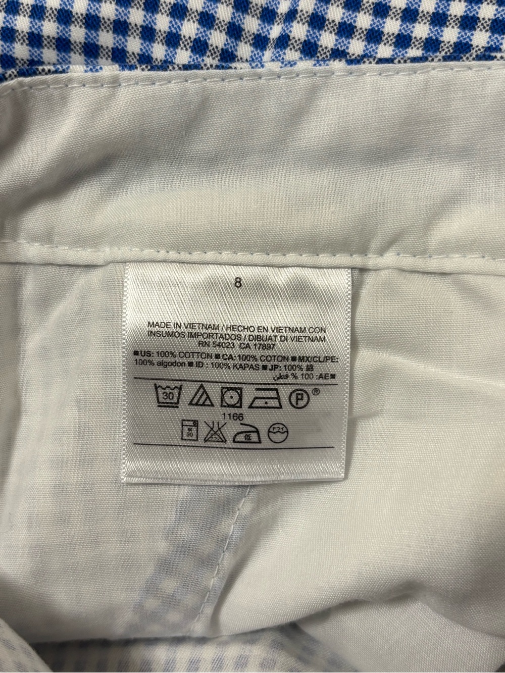 Old Navy blue white gingham cotton chino everyday mid rise summer shorts size 8 - Picture 14 of 14